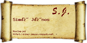 Simó János névjegykártya