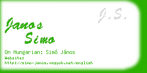 janos simo business card