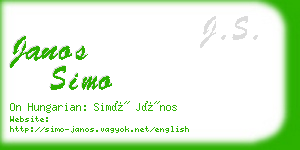 janos simo business card
